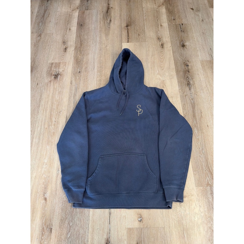 Street Parking Always On Navy Blue Pullover Hoodie XL Gold Embroidered Logo